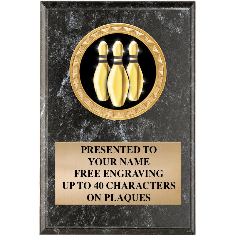 4" X 6" BLK MBL INSERT PLQ