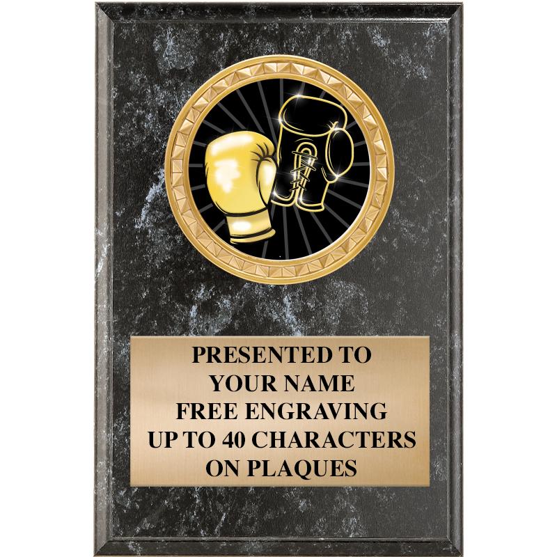 4" X 6" BLK MBL INSERT PLQ