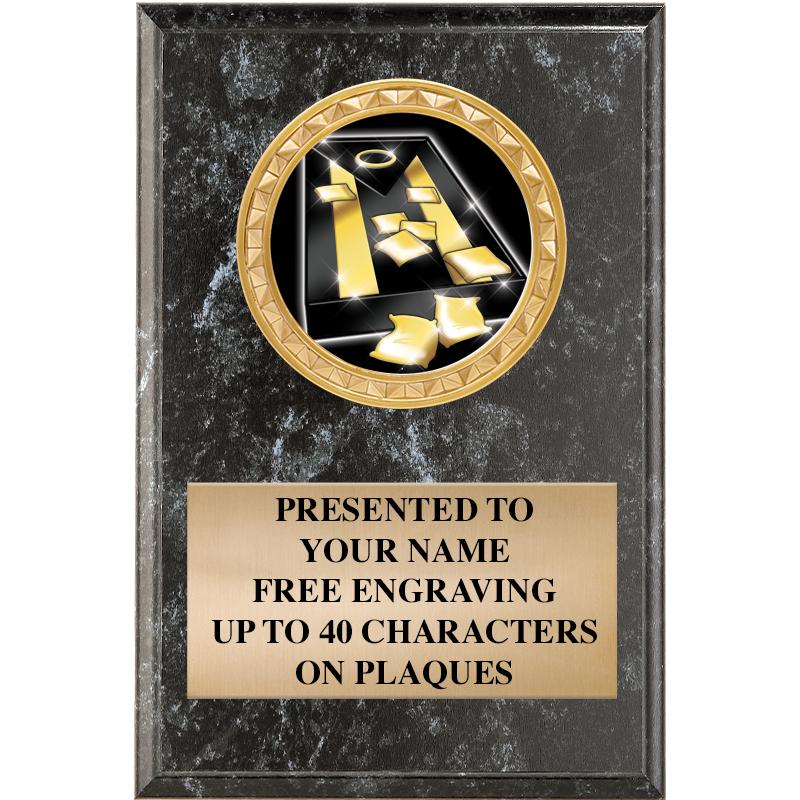 4" X 6" BLK MBL INSERT PLQ