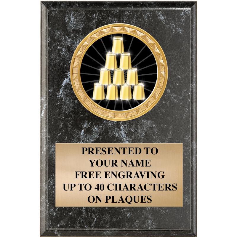 4" X 6" BLK MBL INSERT PLQ