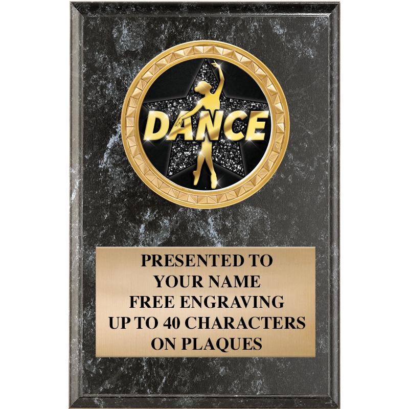 4" X 6" BLK MBL INSERT PLQ