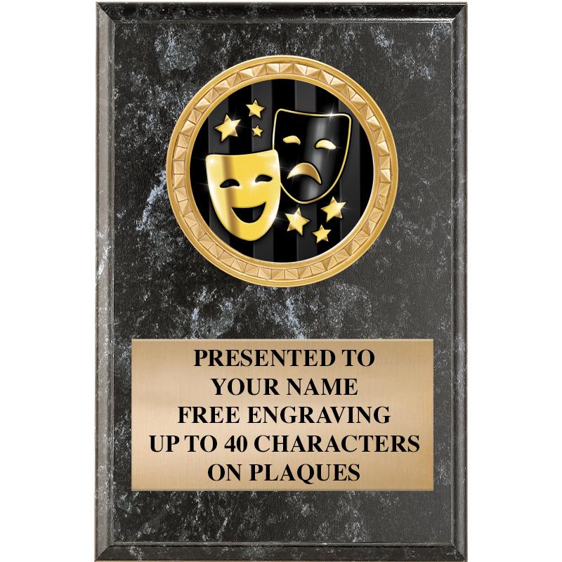 4" X 6" BLK MBL INSERT PLQ