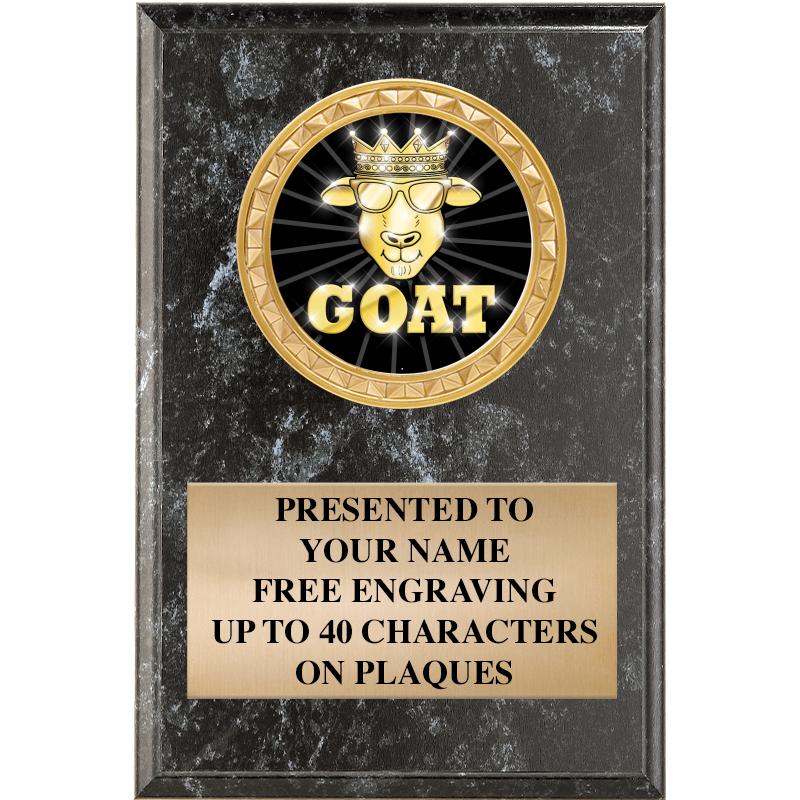 4" X 6" BLK MBL INSERT PLQ