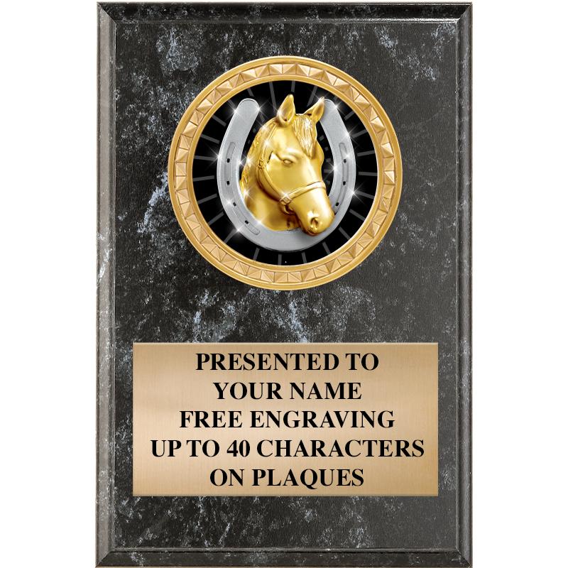 4" X 6" BLK MBL INSERT PLQ