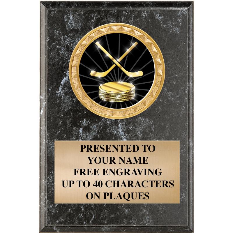 4" X 6" BLK MBL INSERT PLQ