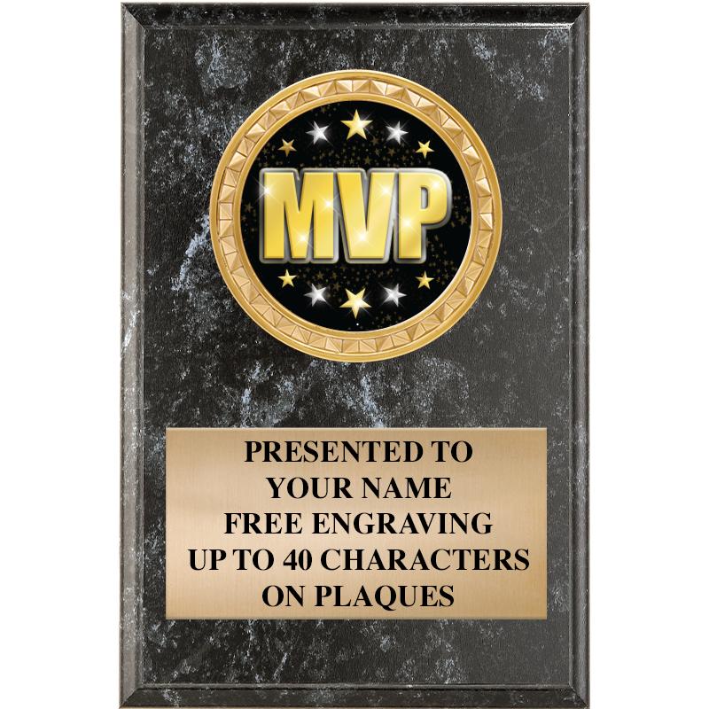 4" X 6" BLK MBL INSERT PLQ