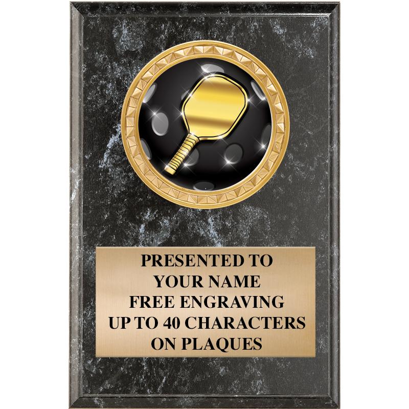 4" X 6" BLK MBL INSERT PLQ