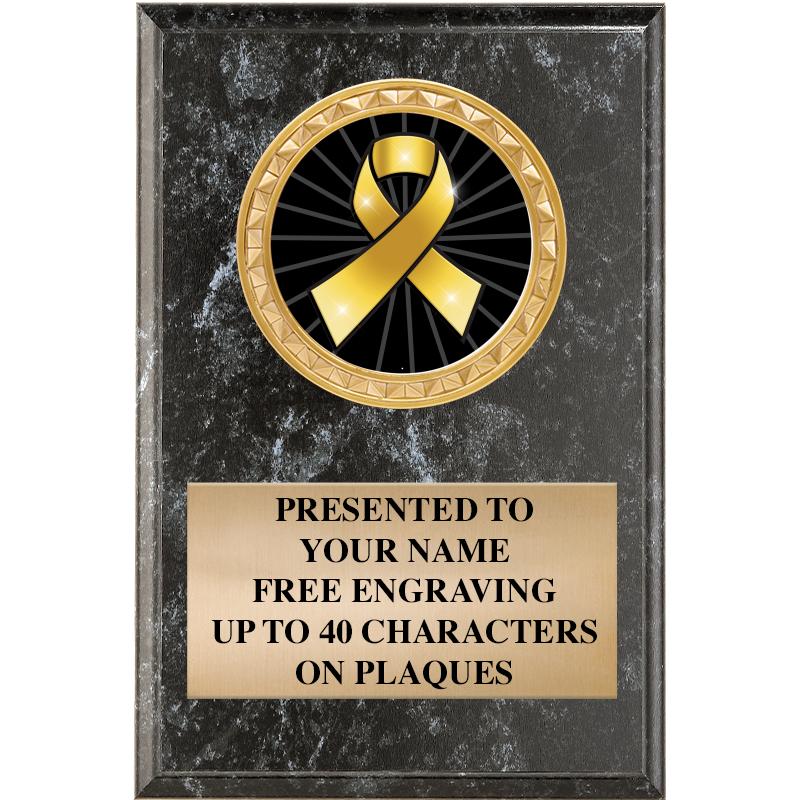 4" X 6" BLK MBL INSERT PLQ