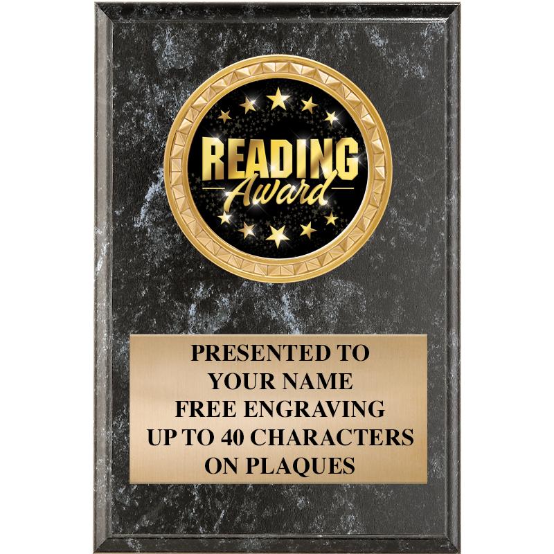 4" X 6" BLK MBL INSERT PLQ