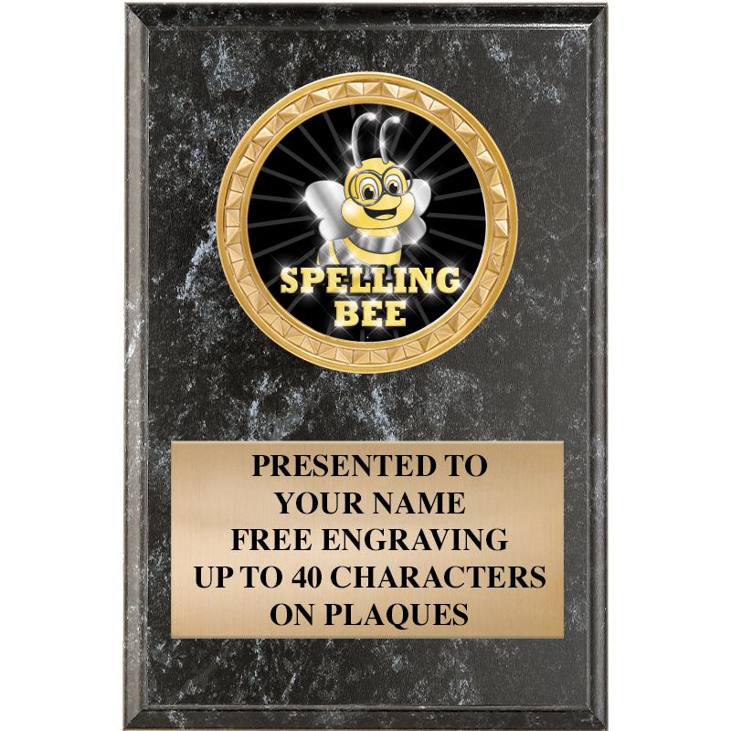 4" X 6" BLK MBL INSERT PLQ