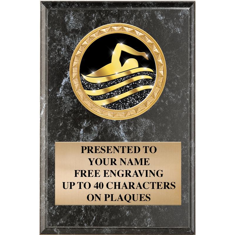 4" X 6" BLK MBL INSERT PLQ