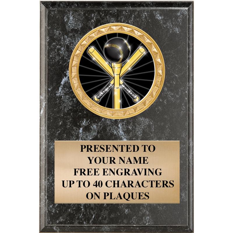 4" X 6" BLK MBL INSERT PLQ