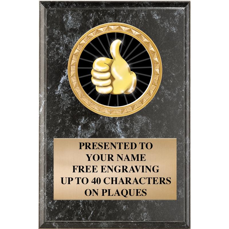 4" X 6" BLK MBL INSERT PLQ