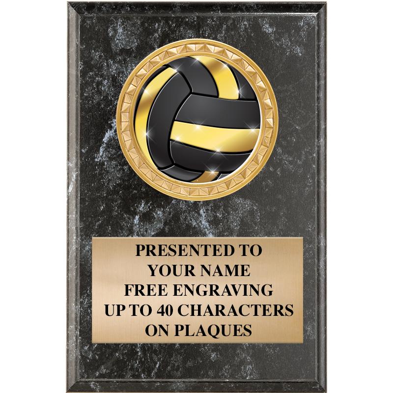 4" X 6" BLK MBL INSERT PLQ