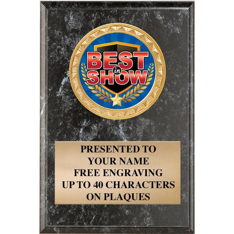 4" X 6" BLK MBL INSERT PLQ