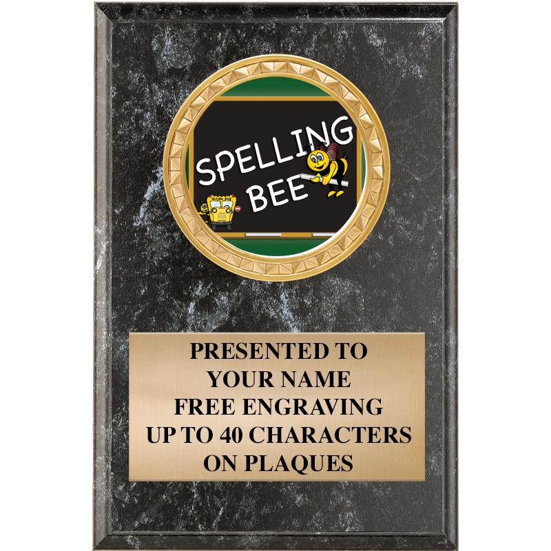 4" X 6" BLK MBL INSERT PLQ