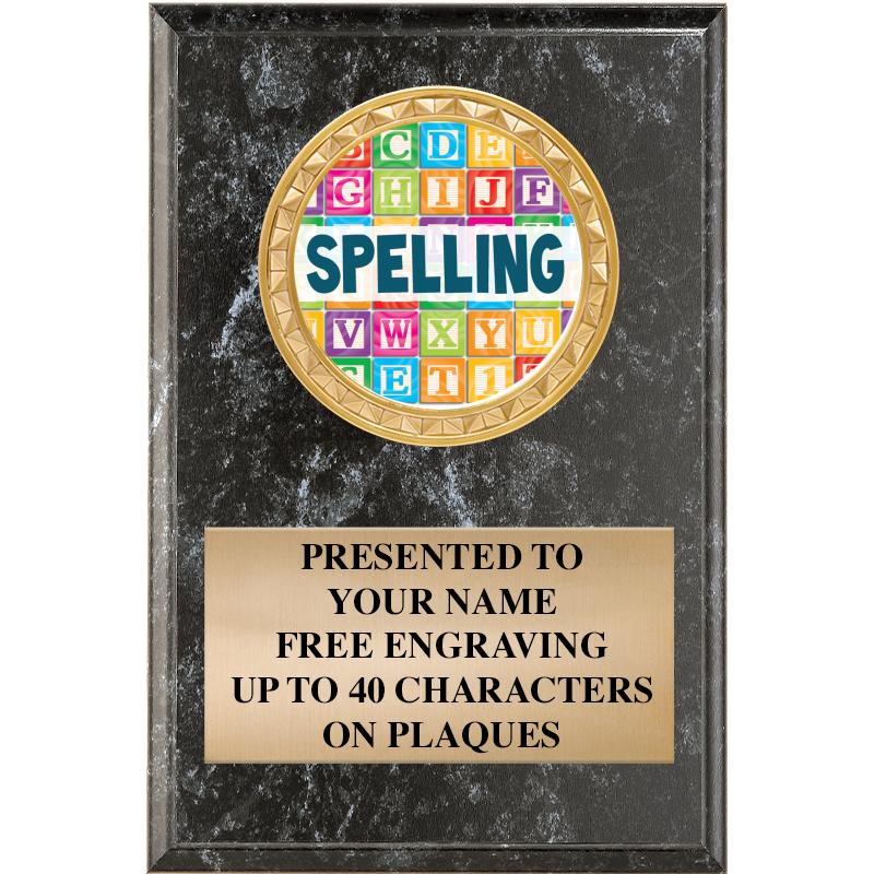 4" X 6" BLK MBL INSERT PLQ