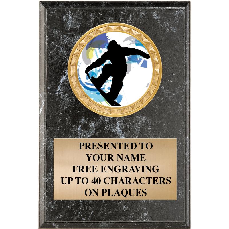 4" X 6" BLK MBL INSERT PLQ