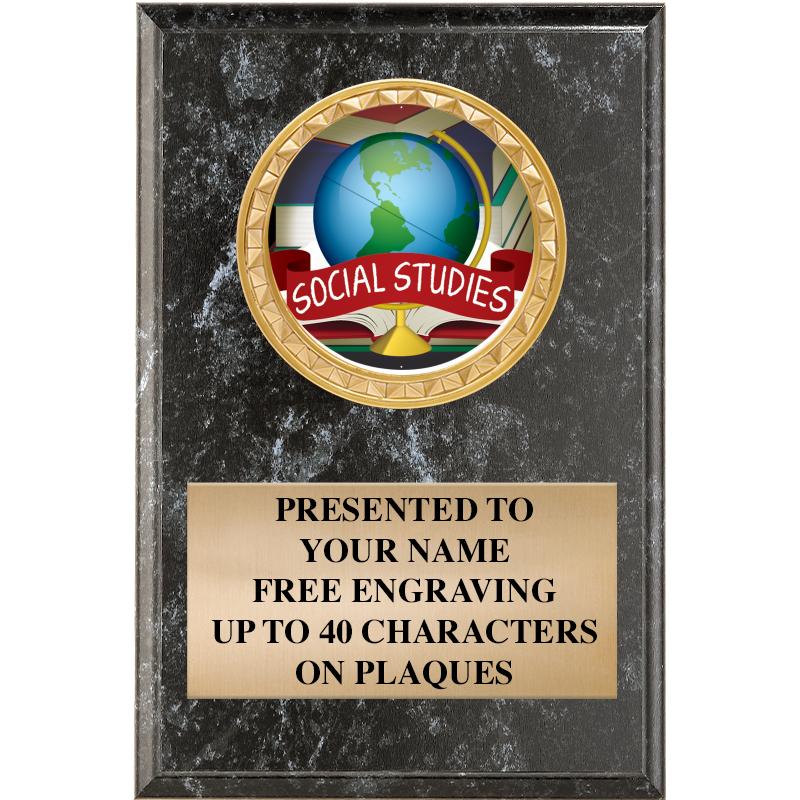 4" X 6" BLK MBL INSERT PLQ