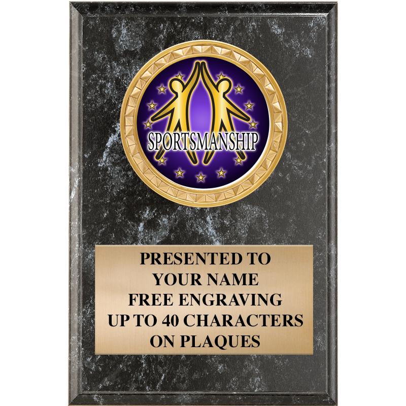 4" X 6" BLK MBL INSERT PLQ