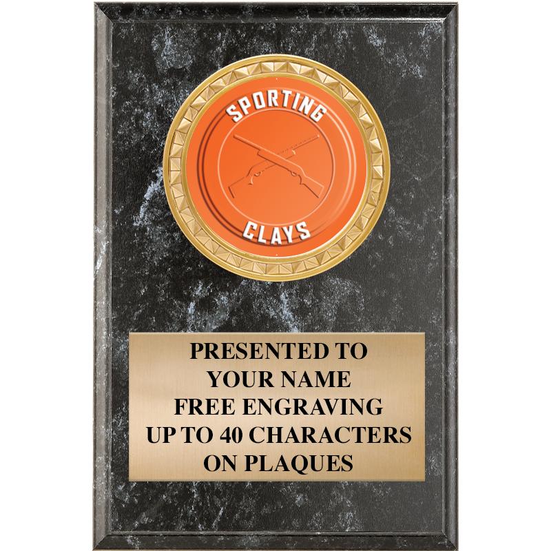 4" X 6" BLK MBL INSERT PLQ