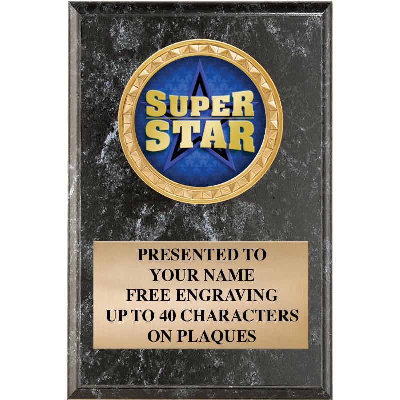 4" X 6" BLK MBL INSERT PLQ