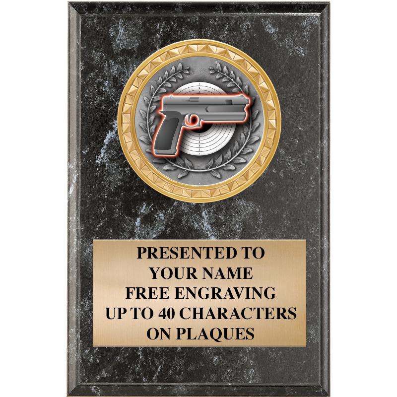 4" X 6" BLK MBL INSERT PLQ