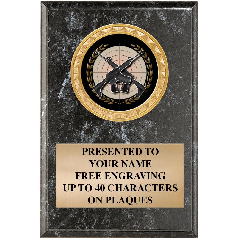 4" X 6" BLK MBL INSERT PLQ