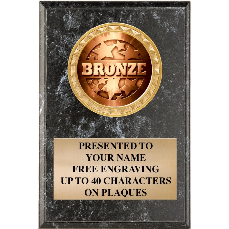 4" X 6" BLK MBL INSERT PLQ