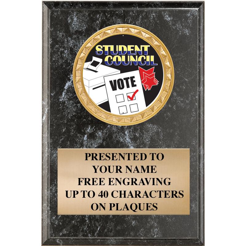 4" X 6" BLK MBL INSERT PLQ