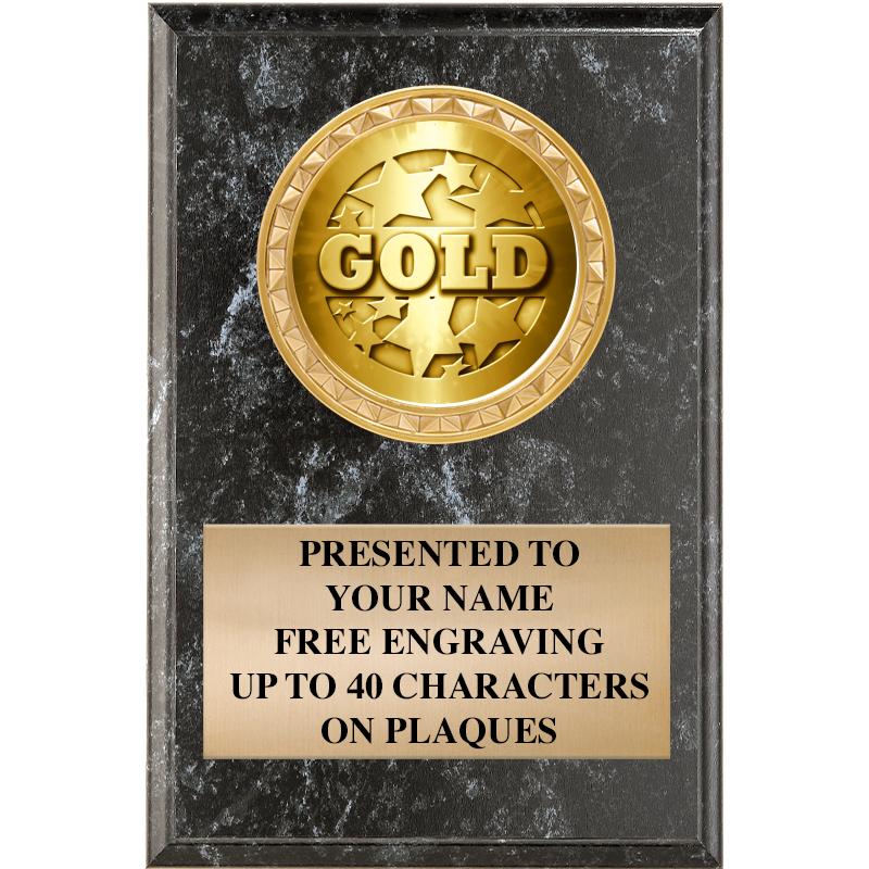 4" X 6" BLK MBL INSERT PLQ