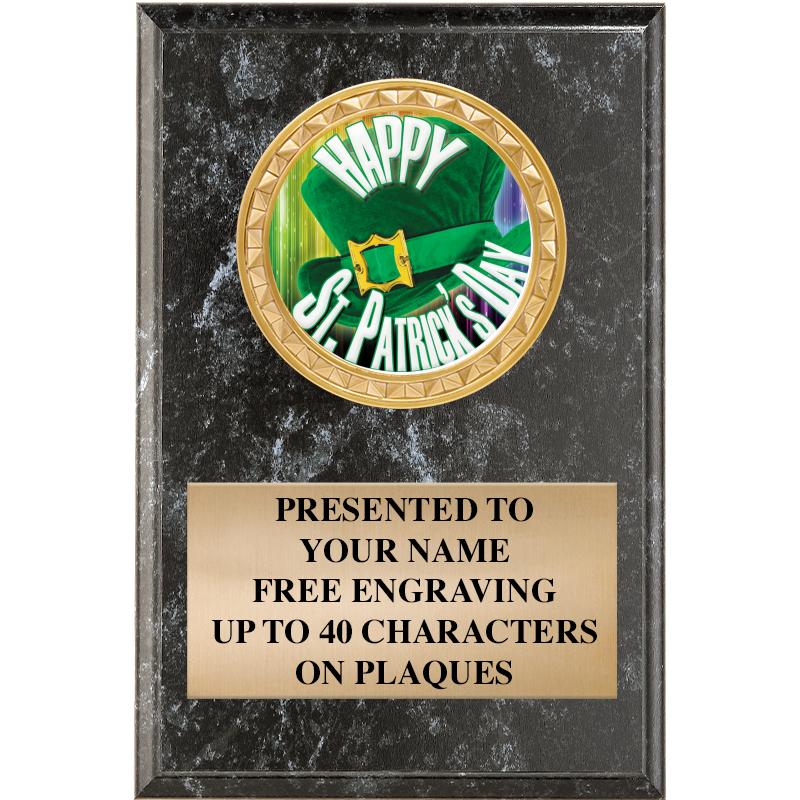 4" X 6" BLK MBL INSERT PLQ