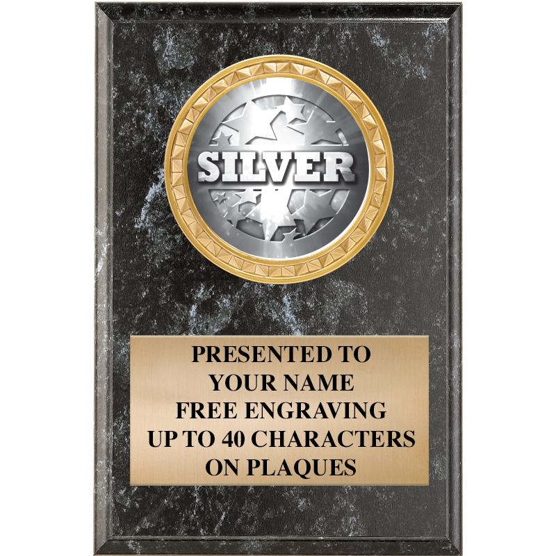 4" X 6" BLK MBL INSERT PLQ