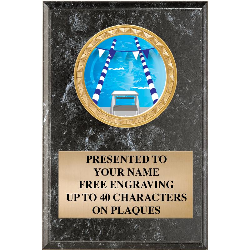 4" X 6" BLK MBL INSERT PLQ