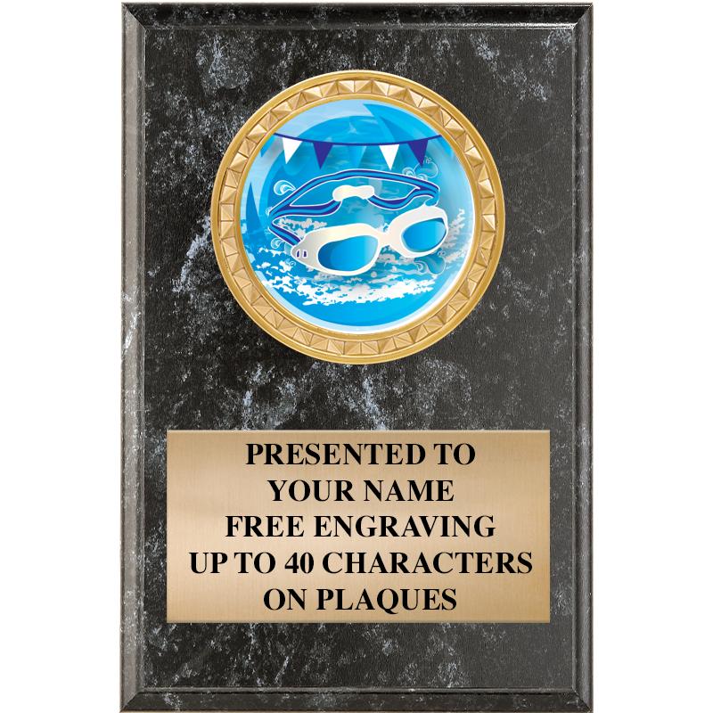 4" X 6" BLK MBL INSERT PLQ