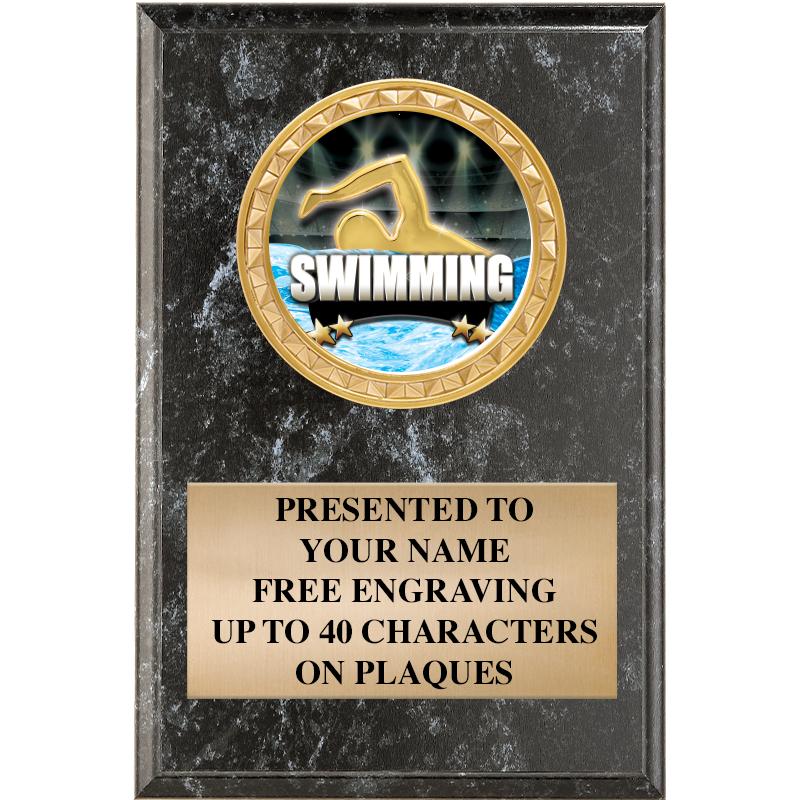 4" X 6" BLK MBL INSERT PLQ