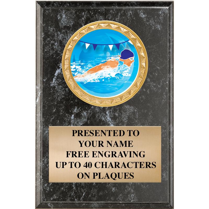 4" X 6" BLK MBL INSERT PLQ