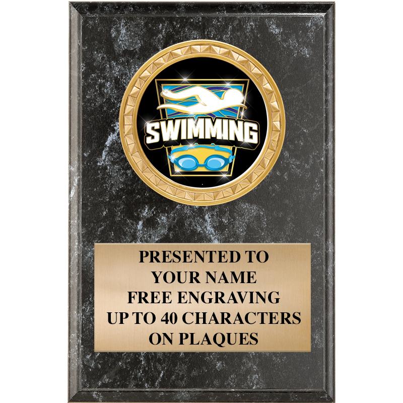 4" X 6" BLK MBL INSERT PLQ