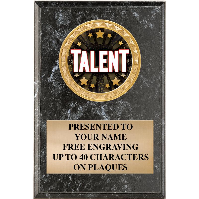 4" X 6" BLK MBL INSERT PLQ