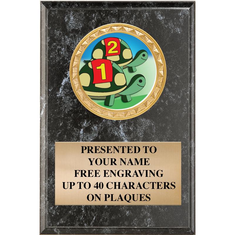 4" X 6" BLK MBL INSERT PLQ