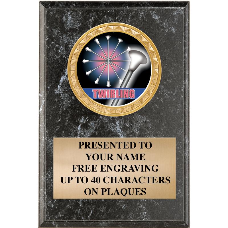 4" X 6" BLK MBL INSERT PLQ