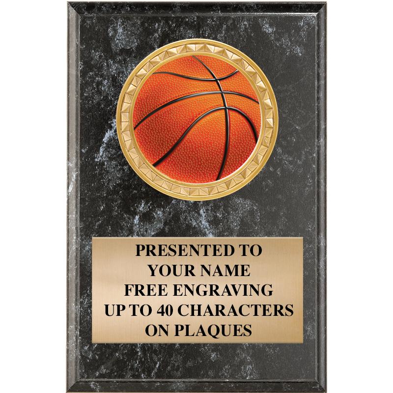 4" X 6" BLK MBL INSERT PLQ