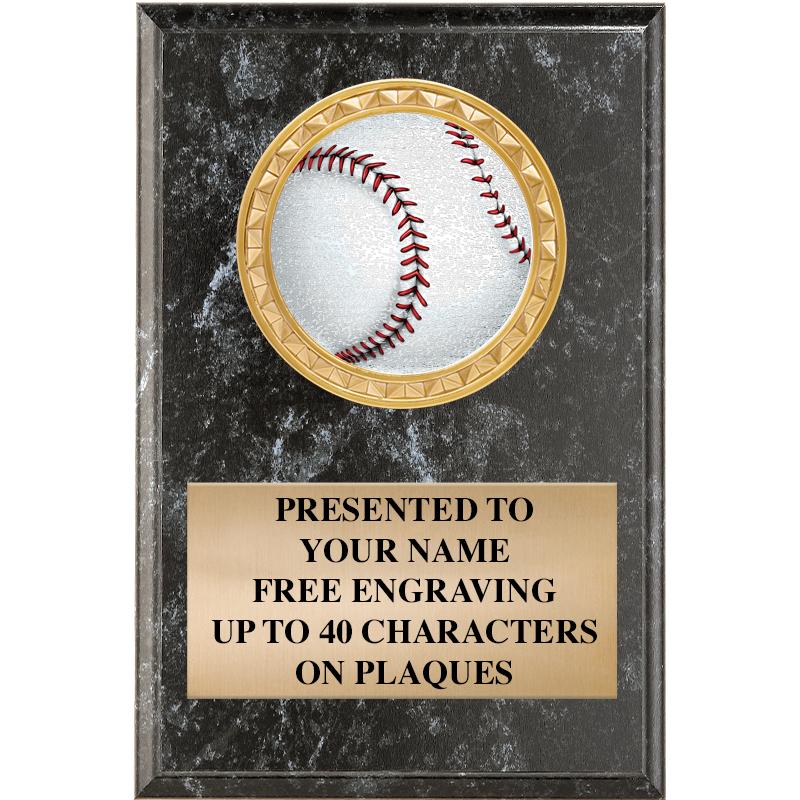 4" X 6" BLK MBL INSERT PLQ