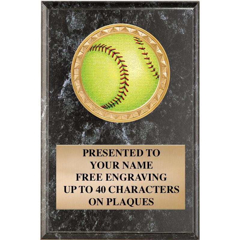 4" X 6" BLK MBL INSERT PLQ