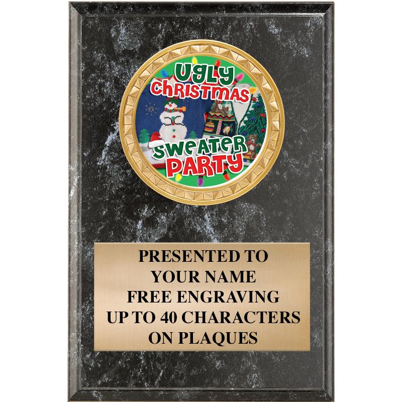 4" X 6" BLK MBL INSERT PLQ