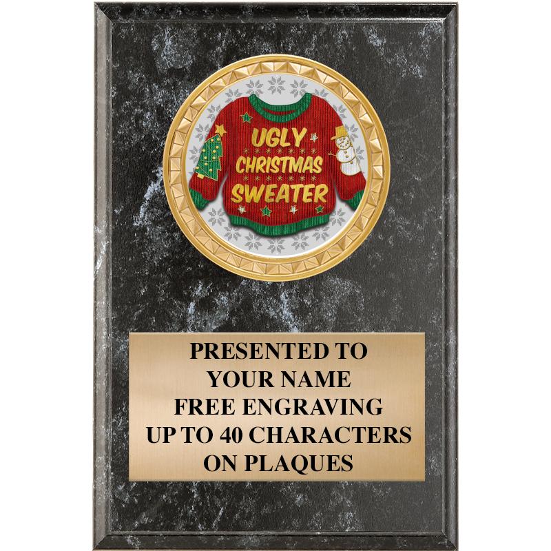 4" X 6" BLK MBL INSERT PLQ