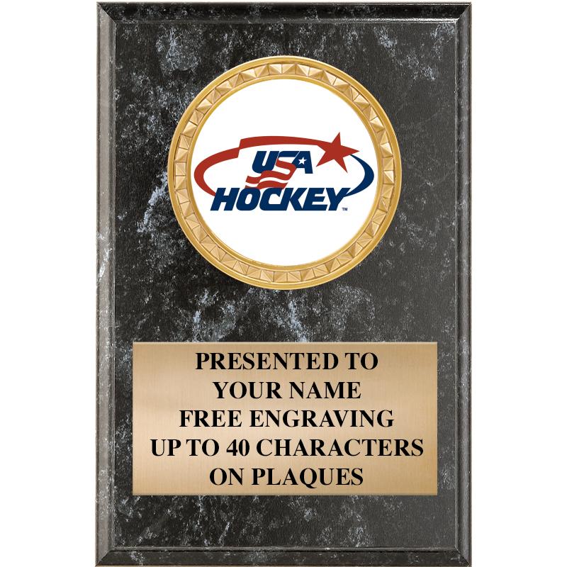 4" X 6" BLK MBL INSERT PLQ