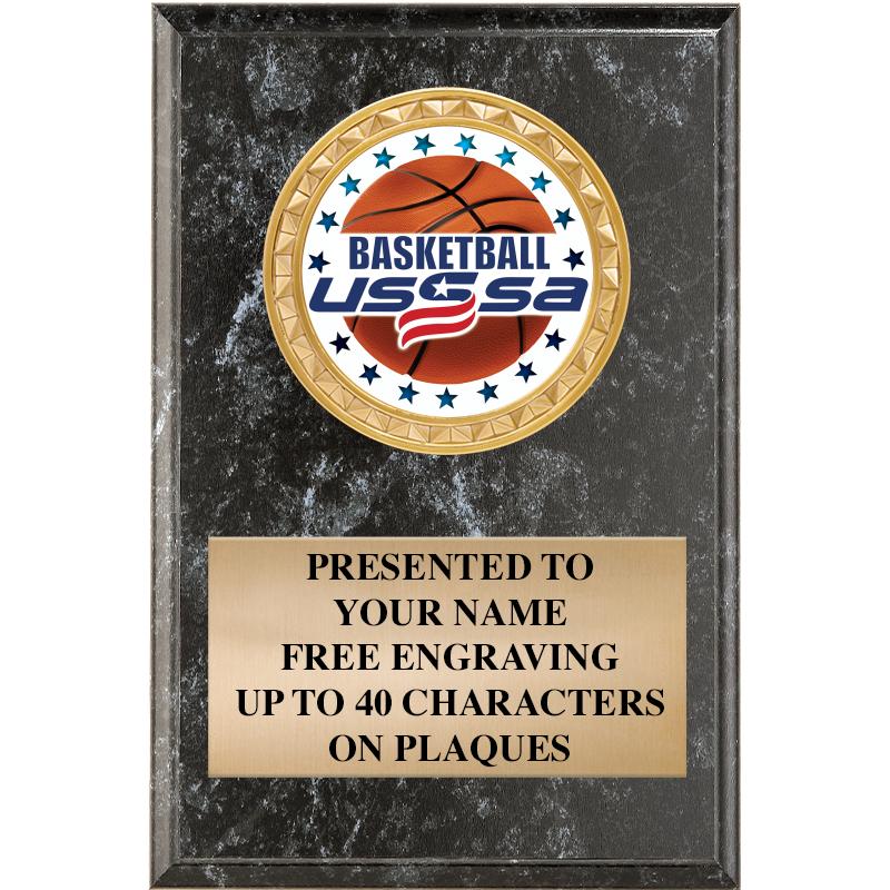 4" X 6" BLK MBL INSERT PLQ