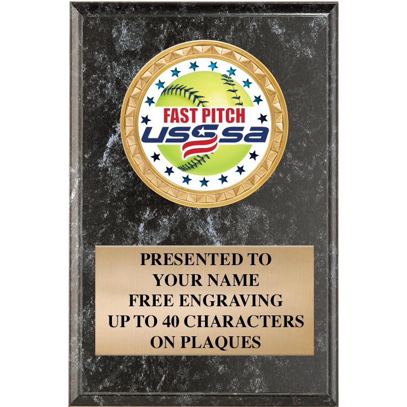 4" X 6" BLK MBL INSERT PLQ