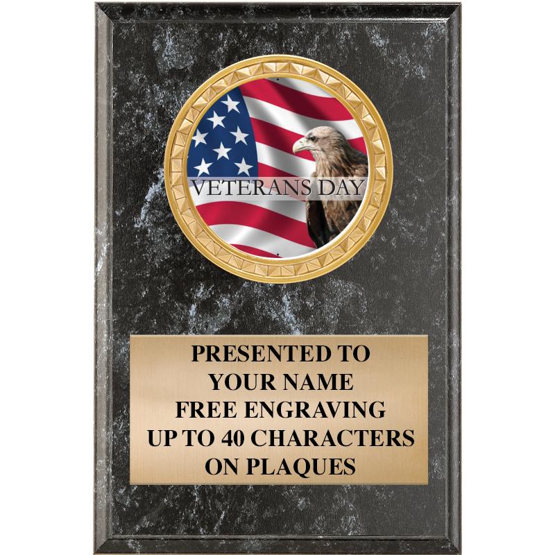 4" X 6" BLK MBL INSERT PLQ